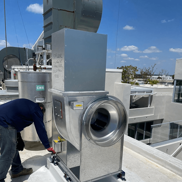 HVAC installation in progress on a Miami commercial project